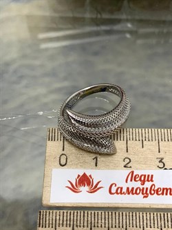 *Кольцо р.18 Сеточки Белый Фианит Микро Вставки арт. FA-R02307-X-W-X-X-W-296 вес 2,72 г - фото 260263 *Кольцо р.18 Сеточки Белый Фианит Микро Вставки арт. FA-R02307-X-W-X-X-W-296 вес 2,72 г - фото 260263