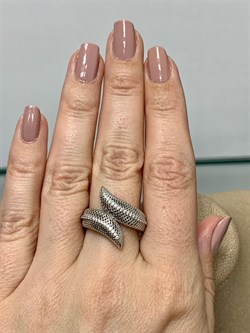 *Кольцо р.18 Сеточки Белый Фианит Микро Вставки арт. FA-R02307-X-W-X-X-W-296 вес 2,72 г - фото 260268 *Кольцо р.18 Сеточки Белый Фианит Микро Вставки арт. FA-R02307-X-W-X-X-W-296 вес 2,72 г - фото 260268