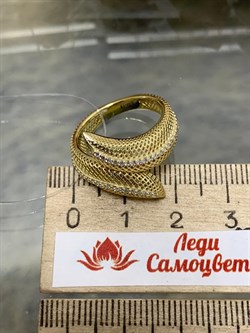 *Кольцо р.18 Сеточки Белый Фианит Микро Вставки арт. FA-R02307-X-L-X-X-W-152 вес 2,89 г - фото 260298 *Кольцо р.18 Сеточки Белый Фианит Микро Вставки арт. FA-R02307-X-L-X-X-W-152 вес 2,89 г - фото 260298