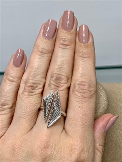 *Кольцо р.17 Сеточки Белый Фианит Микро Вставки арт. FA-R02303-X-W-X-X-W-924 вес 3,1 г - фото 260365 *Кольцо р.17 Сеточки Белый Фианит Микро Вставки арт. FA-R02303-X-W-X-X-W-924 вес 3,1 г - фото 260365