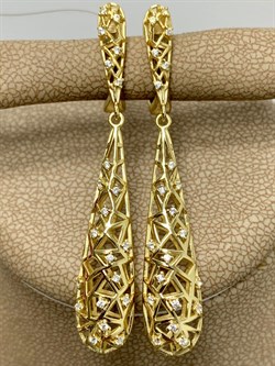 *Серьги Сеточки Белый Фианит Микро Вставки арт. FA-E03217-X-L-X-X-W-420 вес 4,25 г - фото 260452 *Серьги Сеточки Белый Фианит Микро Вставки арт. FA-E03217-X-L-X-X-W-420 вес 4,25 г - фото 260452