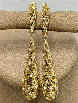 *Серьги Сеточки Белый Фианит Микро Вставки арт. FA-E03217-X-L-X-X-W-420 вес 4,25 г - фото 260453 *Серьги Сеточки Белый Фианит Микро Вставки арт. FA-E03217-X-L-X-X-W-420 вес 4,25 г - фото 260453