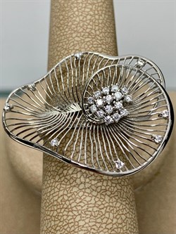 *Кольцо р.17 Сеточки Белый Фианит Микро Вставки арт. FA-R03216-X-W-X-X-W-876 вес 4,01 г - фото 260538 *Кольцо р.17 Сеточки Белый Фианит Микро Вставки арт. FA-R03216-X-W-X-X-W-876 вес 4,01 г - фото 260538