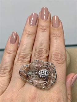 *Кольцо р.17 Сеточки Белый Фианит Микро Вставки арт. FA-R03216-X-W-X-X-W-876 вес 4,01 г - фото 260544 *Кольцо р.17 Сеточки Белый Фианит Микро Вставки арт. FA-R03216-X-W-X-X-W-876 вес 4,01 г - фото 260544