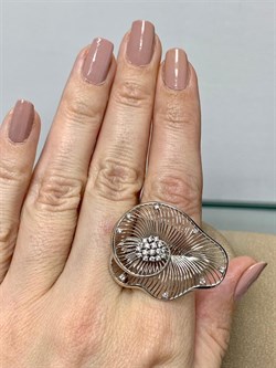 *Кольцо р.19 Сеточки Белый Фианит Микро Вставки арт. FA-R03216-X-W-X-X-W-977 вес 4,07 г - фото 260547 *Кольцо р.19 Сеточки Белый Фианит Микро Вставки арт. FA-R03216-X-W-X-X-W-977 вес 4,07 г - фото 260547