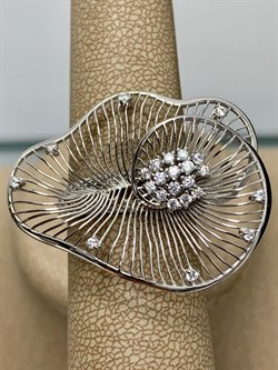 *Кольцо р.19 Сеточки Белый Фианит Микро Вставки арт. FA-R03216-X-W-X-X-W-977 вес 4,07 г - фото 260554 *Кольцо р.19 Сеточки Белый Фианит Микро Вставки арт. FA-R03216-X-W-X-X-W-977 вес 4,07 г - фото 260554