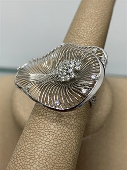 *Кольцо р.18 Сеточки Белый Фианит Микро Вставки арт. FA-R03216-X-W-X-X-W-908 вес 3,95 г - фото 260559 *Кольцо р.18 Сеточки Белый Фианит Микро Вставки арт. FA-R03216-X-W-X-X-W-908 вес 3,95 г - фото 260559