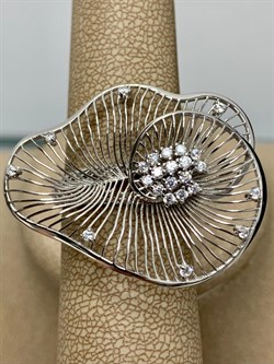 *Кольцо р.18 Сеточки Белый Фианит Микро Вставки арт. FA-R03216-X-W-X-X-W-908 вес 3,95 г - фото 260561 *Кольцо р.18 Сеточки Белый Фианит Микро Вставки арт. FA-R03216-X-W-X-X-W-908 вес 3,95 г - фото 260561