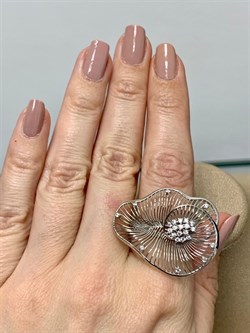 *Кольцо р.18 Сеточки Белый Фианит Микро Вставки арт. FA-R03216-X-W-X-X-W-908 вес 3,95 г - фото 260566 *Кольцо р.18 Сеточки Белый Фианит Микро Вставки арт. FA-R03216-X-W-X-X-W-908 вес 3,95 г - фото 260566