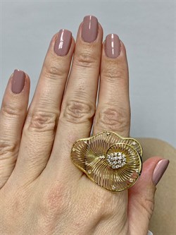 *Кольцо р.19 Сеточки Белый Фианит Микро Вставки арт. FA-R03216-X-L-X-X-W-824 вес 4,17 г - фото 260588 *Кольцо р.19 Сеточки Белый Фианит Микро Вставки арт. FA-R03216-X-L-X-X-W-824 вес 4,17 г - фото 260588