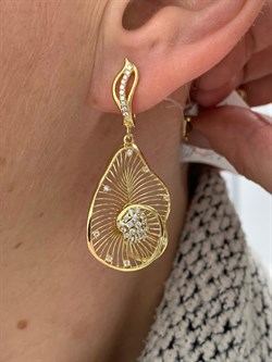 *Серьги Сеточки Белый Фианит Микро Вставки арт. FA-E03216-X-L-X-X-W-130 вес 5,7 г - фото 260612