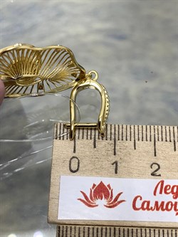 *Серьги Сеточки Белый Фианит Микро Вставки арт. FA-E03216-X-L-X-X-W-130 вес 5,7 г - фото 260613