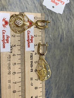 *Серьги Сеточки Белый Фианит Микро Вставки арт. FA-E03216-X-L-X-X-W-130 вес 5,7 г - фото 260615