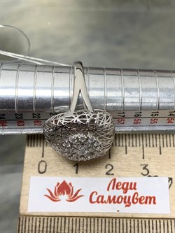 *Кольцо р.17 Сеточки Белый Фианит Микро Вставки арт. FA-R03218-X-W-W-X-W-187 вес 3,87 г - фото 260616 *Кольцо р.17 Сеточки Белый Фианит Микро Вставки арт. FA-R03218-X-W-W-X-W-187 вес 3,87 г - фото 260616