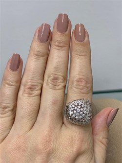 *Кольцо р.18 Сеточки Белый Фианит Микро Вставки арт. FA-R03218-X-W-W-X-W-216 вес 3,96 г - фото 260625 *Кольцо р.18 Сеточки Белый Фианит Микро Вставки арт. FA-R03218-X-W-W-X-W-216 вес 3,96 г - фото 260625