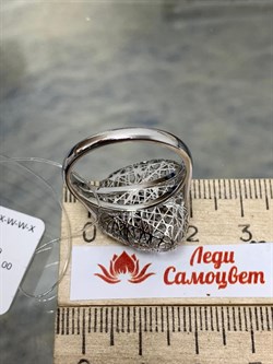 *Кольцо р.18 Сеточки Белый Фианит Микро Вставки арт. FA-R03218-X-W-W-X-W-216 вес 3,96 г - фото 260631 *Кольцо р.18 Сеточки Белый Фианит Микро Вставки арт. FA-R03218-X-W-W-X-W-216 вес 3,96 г - фото 260631