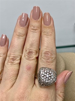 *Кольцо р.19 Сеточки Белый Фианит Микро Вставки арт. FA-R03218-X-W-W-X-W-279 вес 4 г - фото 260640 *Кольцо р.19 Сеточки Белый Фианит Микро Вставки арт. FA-R03218-X-W-W-X-W-279 вес 4 г - фото 260640