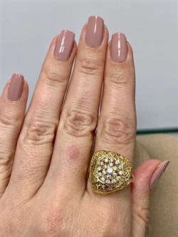 *Кольцо р.19 Сеточки Белый Фианит Микро Вставки арт. FA-R03218-X-L-W-X-W-134 вес 4,01 г - фото 260652 *Кольцо р.19 Сеточки Белый Фианит Микро Вставки арт. FA-R03218-X-L-W-X-W-134 вес 4,01 г - фото 260652