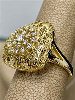 *Кольцо р.17 Сеточки Белый Фианит Микро Вставки арт. FA-R03218-X-L-W-X-W-021 вес 3,83 г - фото 260662 *Кольцо р.17 Сеточки Белый Фианит Микро Вставки арт. FA-R03218-X-L-W-X-W-021 вес 3,83 г - фото 260662