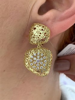 *Серьги Сеточки Белый Фианит Микро Вставки арт. FA-E03218-X-L-W-X-W-680 вес 6,12 г - фото 260675 *Серьги Сеточки Белый Фианит Микро Вставки арт. FA-E03218-X-L-W-X-W-680 вес 6,12 г - фото 260675