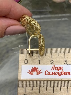 *Серьги Сеточки Белый Фианит Микро Вставки арт. FA-E03218-X-L-W-X-W-680 вес 6,12 г - фото 260676 *Серьги Сеточки Белый Фианит Микро Вставки арт. FA-E03218-X-L-W-X-W-680 вес 6,12 г - фото 260676