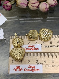 *Серьги Сеточки Белый Фианит Микро Вставки арт. FA-E03218-X-L-W-X-W-680 вес 6,12 г - фото 260677 *Серьги Сеточки Белый Фианит Микро Вставки арт. FA-E03218-X-L-W-X-W-680 вес 6,12 г - фото 260677