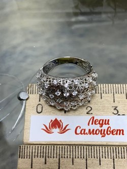 *Кольцо р.18 Сеточки Белый Фианит Микро Вставки арт. FA-R02358-X-W-X-X-W-349 вес 4,57 г - фото 260687 *Кольцо р.18 Сеточки Белый Фианит Микро Вставки арт. FA-R02358-X-W-X-X-W-349 вес 4,57 г - фото 260687