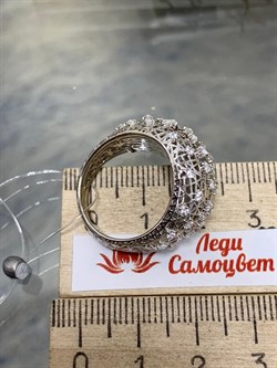 *Кольцо р.18 Сеточки Белый Фианит Микро Вставки арт. FA-R02358-X-W-X-X-W-349 вес 4,57 г - фото 260688 *Кольцо р.18 Сеточки Белый Фианит Микро Вставки арт. FA-R02358-X-W-X-X-W-349 вес 4,57 г - фото 260688