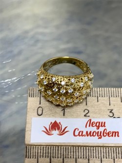 *Кольцо р.18 Сеточки Белый Фианит Микро Вставки арт. FA-R02358-X-L-X-X-W-188 вес 4,51 г - фото 260702 *Кольцо р.18 Сеточки Белый Фианит Микро Вставки арт. FA-R02358-X-L-X-X-W-188 вес 4,51 г - фото 260702
