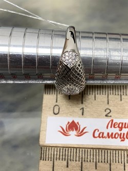 *Кольцо р.19 Сеточки Белый Фианит Микро Вставки арт. FA-R03215-X-W-W-X-W-699 вес 2,97 г - фото 260725