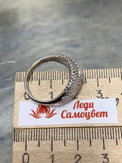 *Кольцо р.18 Сеточки Белый Фианит Микро Вставки арт. FA-R03215-X-W-W-X-W-645 вес 2,91 г - фото 260738 *Кольцо р.18 Сеточки Белый Фианит Микро Вставки арт. FA-R03215-X-W-W-X-W-645 вес 2,91 г - фото 260738