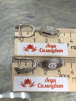 *Серьги Сеточки Белый Фианит Микро Вставки арт. FA-E03215-X-W-W-X-W-990 вес 4,67 г - фото 260748 *Серьги Сеточки Белый Фианит Микро Вставки арт. FA-E03215-X-W-W-X-W-990 вес 4,67 г - фото 260748