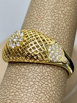 *Кольцо р.19 Сеточки Белый Фианит Микро Вставки арт. FA-R03215-X-L-W-X-W-506 вес 3 г - фото 260750 *Кольцо р.19 Сеточки Белый Фианит Микро Вставки арт. FA-R03215-X-L-W-X-W-506 вес 3 г - фото 260750