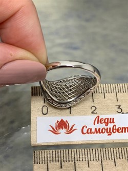 *Кольцо р.19 Сеточки Белый Фианит Микро Вставки арт. FA-R02302-X-W-X-X-W-721 вес 3,46 г - фото 260769