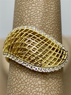 *Кольцо р.19 Сеточки Белый Фианит Микро Вставки арт. FA-R02302-X-L-X-X-W-578 вес 3,48 г - фото 260797 *Кольцо р.19 Сеточки Белый Фианит Микро Вставки арт. FA-R02302-X-L-X-X-W-578 вес 3,48 г - фото 260797