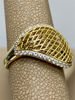 *Кольцо р.19 Сеточки Белый Фианит Микро Вставки арт. FA-R02302-X-L-X-X-W-578 вес 3,48 г - фото 260799 *Кольцо р.19 Сеточки Белый Фианит Микро Вставки арт. FA-R02302-X-L-X-X-W-578 вес 3,48 г - фото 260799