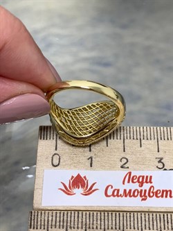 *Кольцо р.19 Сеточки Белый Фианит Микро Вставки арт. FA-R02302-X-L-X-X-W-578 вес 3,48 г - фото 260801 *Кольцо р.19 Сеточки Белый Фианит Микро Вставки арт. FA-R02302-X-L-X-X-W-578 вес 3,48 г - фото 260801