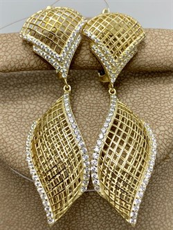 *Серьги Сеточки Белый Фианит арт. FA-E03214-X-L-X-X-W-969 вес 6,9 г - фото 260804 *Серьги Сеточки Белый Фианит арт. FA-E03214-X-L-X-X-W-969 вес 6,9 г - фото 260804