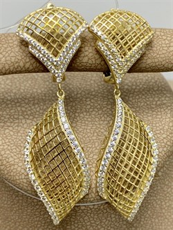 *Серьги Сеточки Белый Фианит арт. FA-E03214-X-L-X-X-W-969 вес 6,9 г - фото 260806 *Серьги Сеточки Белый Фианит арт. FA-E03214-X-L-X-X-W-969 вес 6,9 г - фото 260806