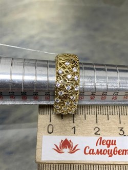*Кольцо р.19 Сеточки Белый Фианит Микро Вставки арт. FA-R02318-X-L-X-X-W-509 вес 6,88 г - фото 260815 *Кольцо р.19 Сеточки Белый Фианит Микро Вставки арт. FA-R02318-X-L-X-X-W-509 вес 6,88 г - фото 260815