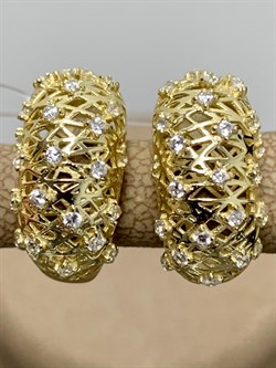 *Серьги Сеточки Белый Фианит Микро Вставки арт. FA-E02318-X-L-X-X-W-646 вес 4,8 г - фото 260836 *Серьги Сеточки Белый Фианит Микро Вставки арт. FA-E02318-X-L-X-X-W-646 вес 4,8 г - фото 260836