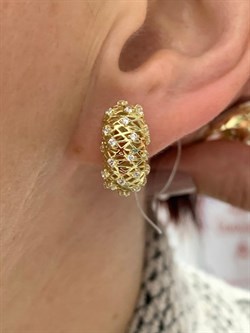 *Серьги Сеточки Белый Фианит Микро Вставки арт. FA-E02318-X-L-X-X-W-646 вес 4,8 г - фото 260837 *Серьги Сеточки Белый Фианит Микро Вставки арт. FA-E02318-X-L-X-X-W-646 вес 4,8 г - фото 260837