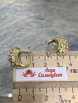 *Серьги Сеточки Белый Фианит Микро Вставки арт. FA-E02318-X-L-X-X-W-646 вес 4,8 г - фото 260838 *Серьги Сеточки Белый Фианит Микро Вставки арт. FA-E02318-X-L-X-X-W-646 вес 4,8 г - фото 260838