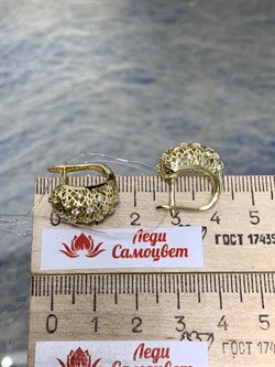 *Серьги Сеточки Белый Фианит Микро Вставки арт. FA-E02318-X-L-X-X-W-646 вес 4,8 г - фото 260839 *Серьги Сеточки Белый Фианит Микро Вставки арт. FA-E02318-X-L-X-X-W-646 вес 4,8 г - фото 260839