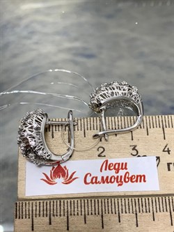 *Серьги Сеточки Белый Фианит Микро Вставки арт. FA-E02318-X-W-X-X-W-823 вес 4,84 г - фото 260856 *Серьги Сеточки Белый Фианит Микро Вставки арт. FA-E02318-X-W-X-X-W-823 вес 4,84 г - фото 260856