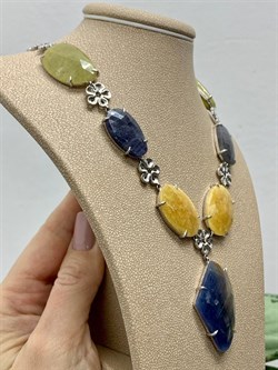 *Колье р.45 Фасетный Сапфир Микс арт. SO-N04424-X-W-BL-X-Y-329 вес 44,5 г - фото 260865 *Колье р.45 Фасетный Сапфир Микс арт. SO-N04424-X-W-BL-X-Y-329 вес 44,5 г - фото 260865