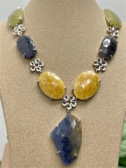 *Колье р.45 Фасетный Сапфир Микс арт. SO-N04424-X-W-BL-X-Y-329 вес 44,5 г - фото 260866 *Колье р.45 Фасетный Сапфир Микс арт. SO-N04424-X-W-BL-X-Y-329 вес 44,5 г - фото 260866