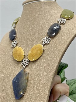 *Колье р.45 Фасетный Сапфир Микс арт. SO-N04424-X-W-BL-X-Y-329 вес 44,5 г - фото 260867 *Колье р.45 Фасетный Сапфир Микс арт. SO-N04424-X-W-BL-X-Y-329 вес 44,5 г - фото 260867
