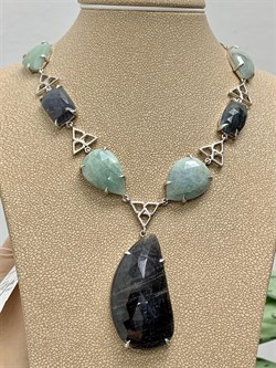 *Колье р.45 Фасетный Сапфир Микс арт. FI-N00485-X-W-GT-X-X-196 вес 34,7 г - фото 260900 *Колье р.45 Фасетный Сапфир Микс арт. FI-N00485-X-W-GT-X-X-196 вес 34,7 г - фото 260900