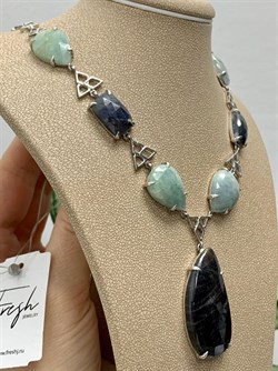 *Колье р.45 Фасетный Сапфир Микс арт. FI-N00485-X-W-GT-X-X-196 вес 34,7 г - фото 260902 *Колье р.45 Фасетный Сапфир Микс арт. FI-N00485-X-W-GT-X-X-196 вес 34,7 г - фото 260902